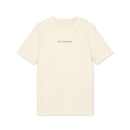 Front of a Natural Raw organic-cotton T-shirt with a small Daily Elsewhere chest wordmark.